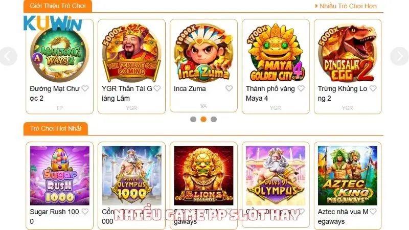 Nhiều game PP slot hay